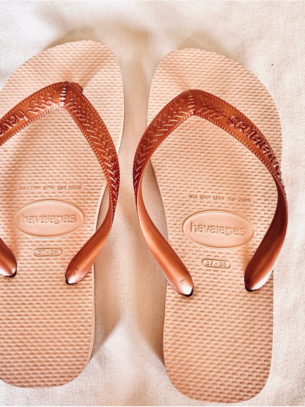 Havaianas Pink Peach Flip Flop Sandals